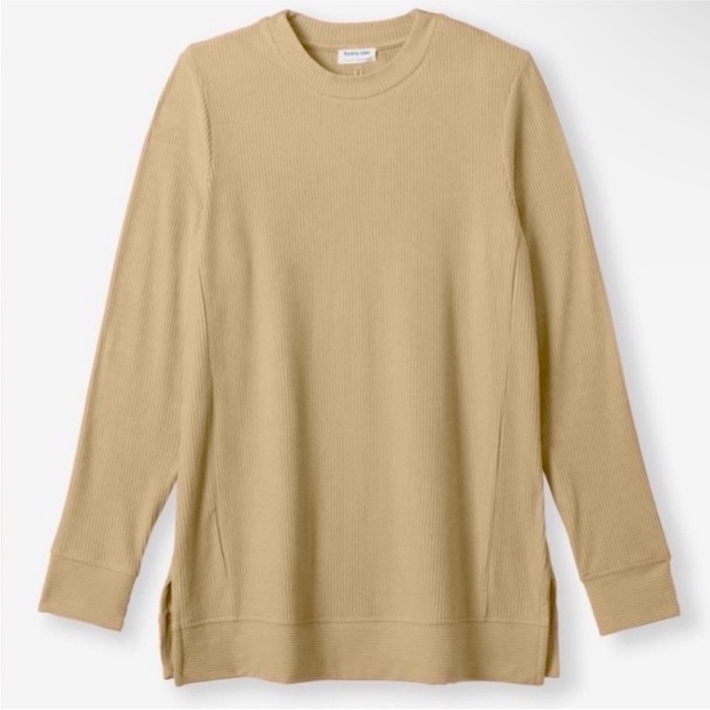 Tommy John Women's Zen Ribbed Long Sleeve Crew Neck Size S